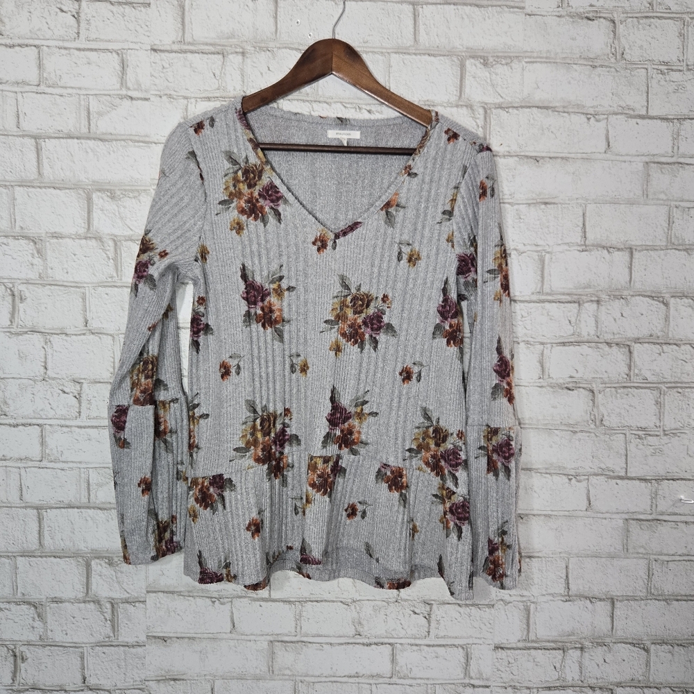 Maurices gray floral sweater